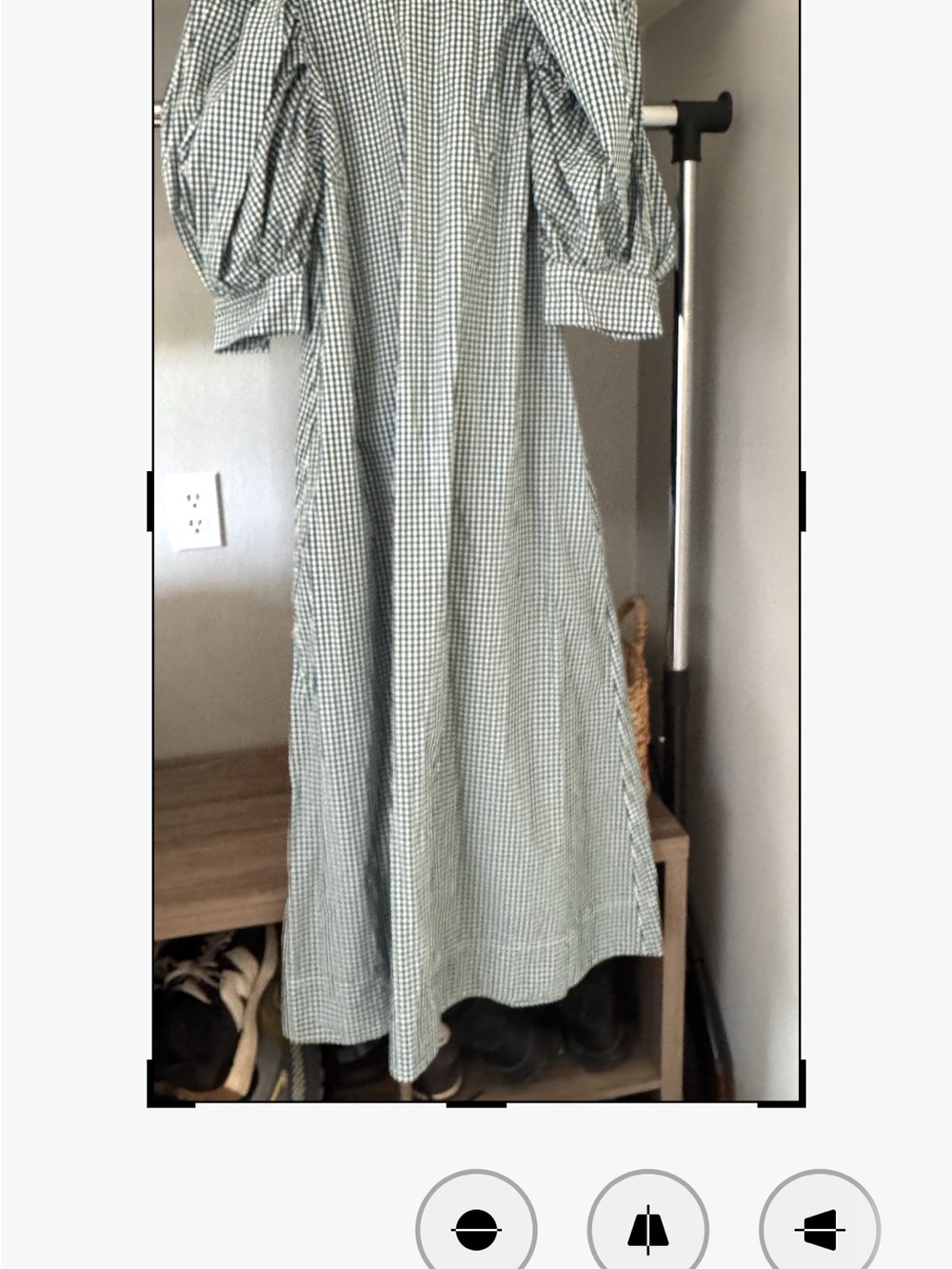 Loeffler Randall Green Gingham Puff-Sleeve Maxi Dress - Picture 6 of 11